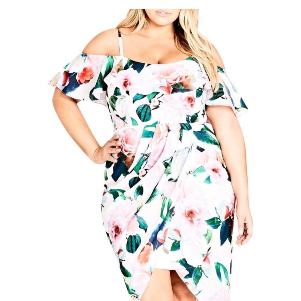 Floral Midi Dress - Plus Size